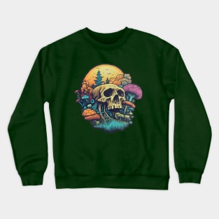 Mushrooms and Skull Crewneck Sweatshirt